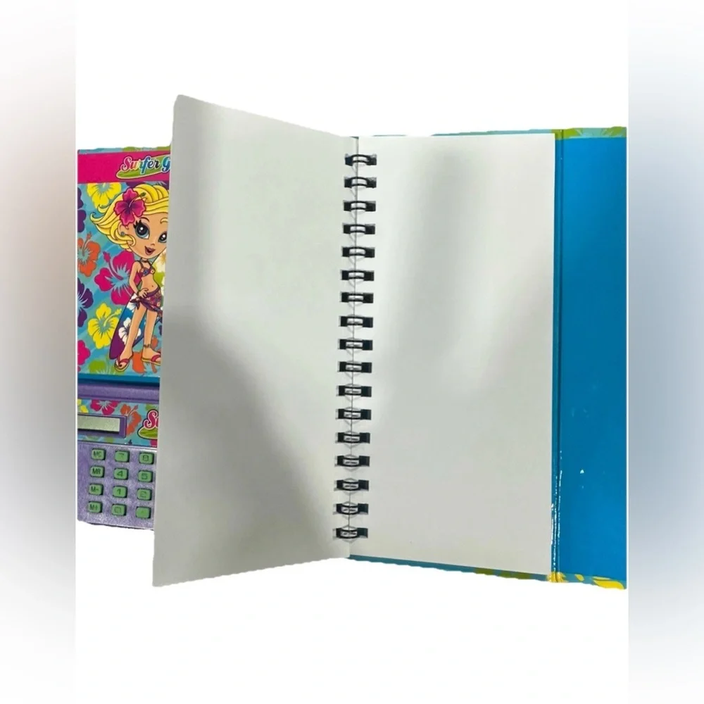 Vintage Lisa Frank Flip Out Surfer Girl Trifold Planner Organizer Agenda RARE